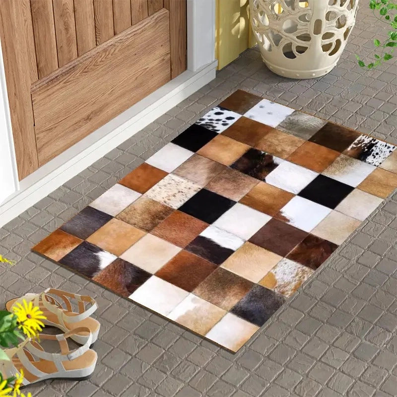 Casual Retro Color Block Imitation Cashmere Carpet Bathing