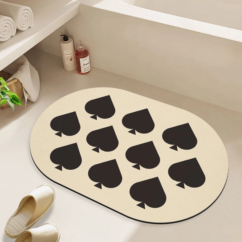 Casual Elegant Geometric Heart Shape PVC Carpet Bathing