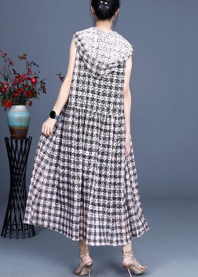 Fine Khaki Hooded Casual Summer Loose Coat Sleeveless