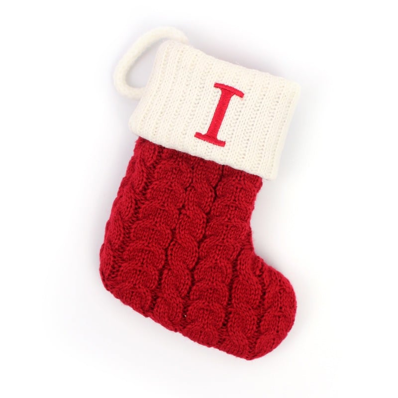 Christmas Red Socks Alphabet Knitting Christmas-Tree Pendant