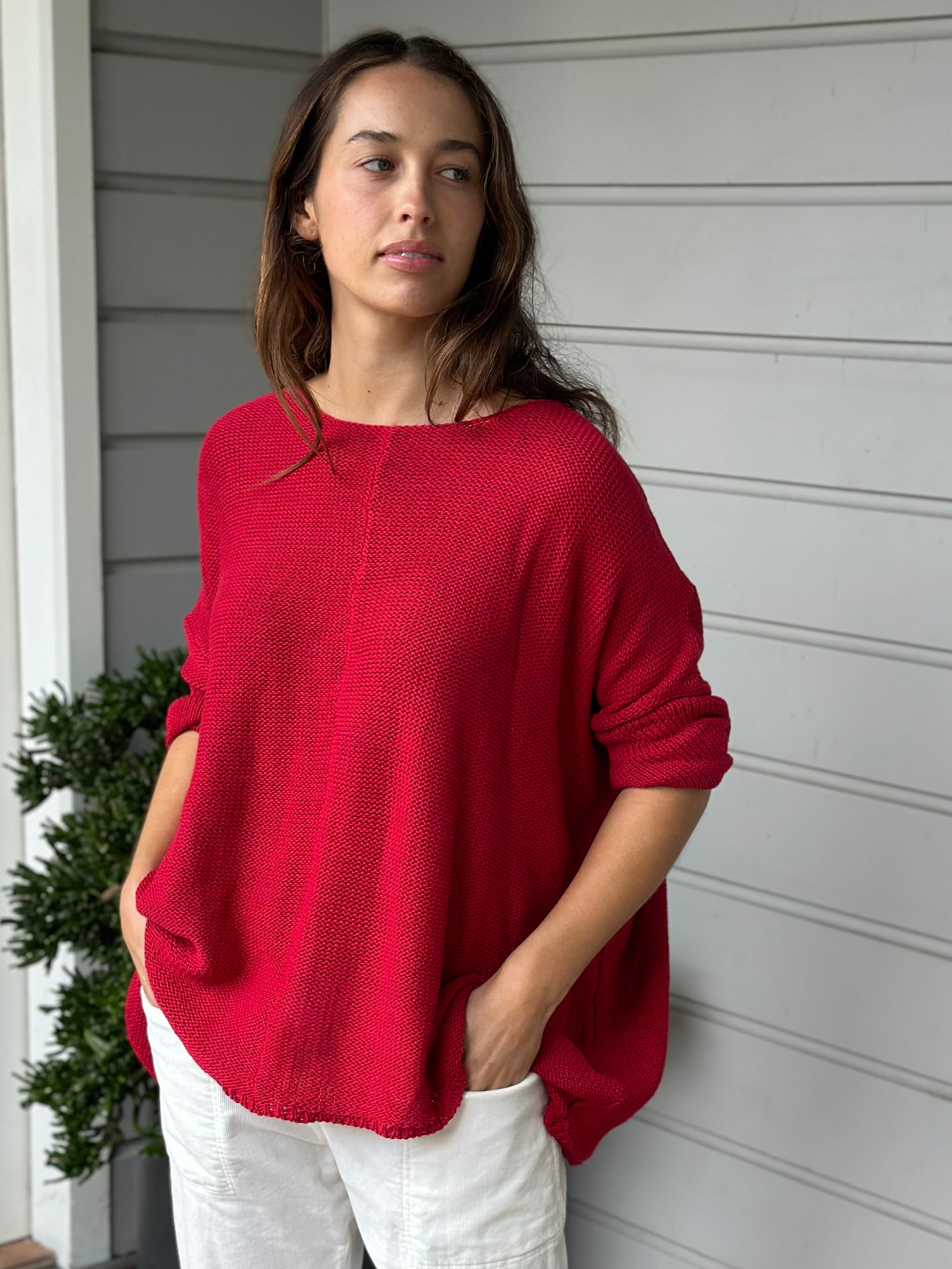 red cotton knit
