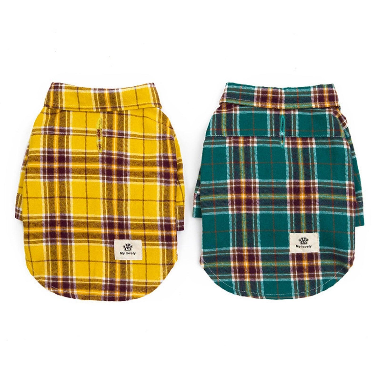 Chic Plaid Dog Shirt