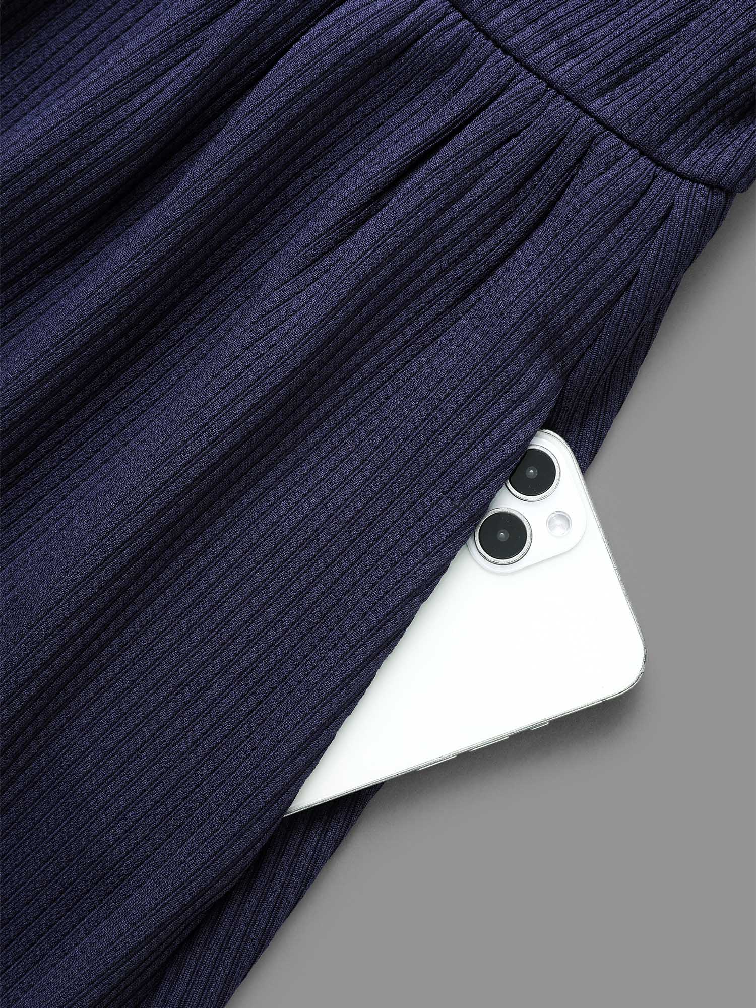 Solid Overlap Collar Belted Knit Dress