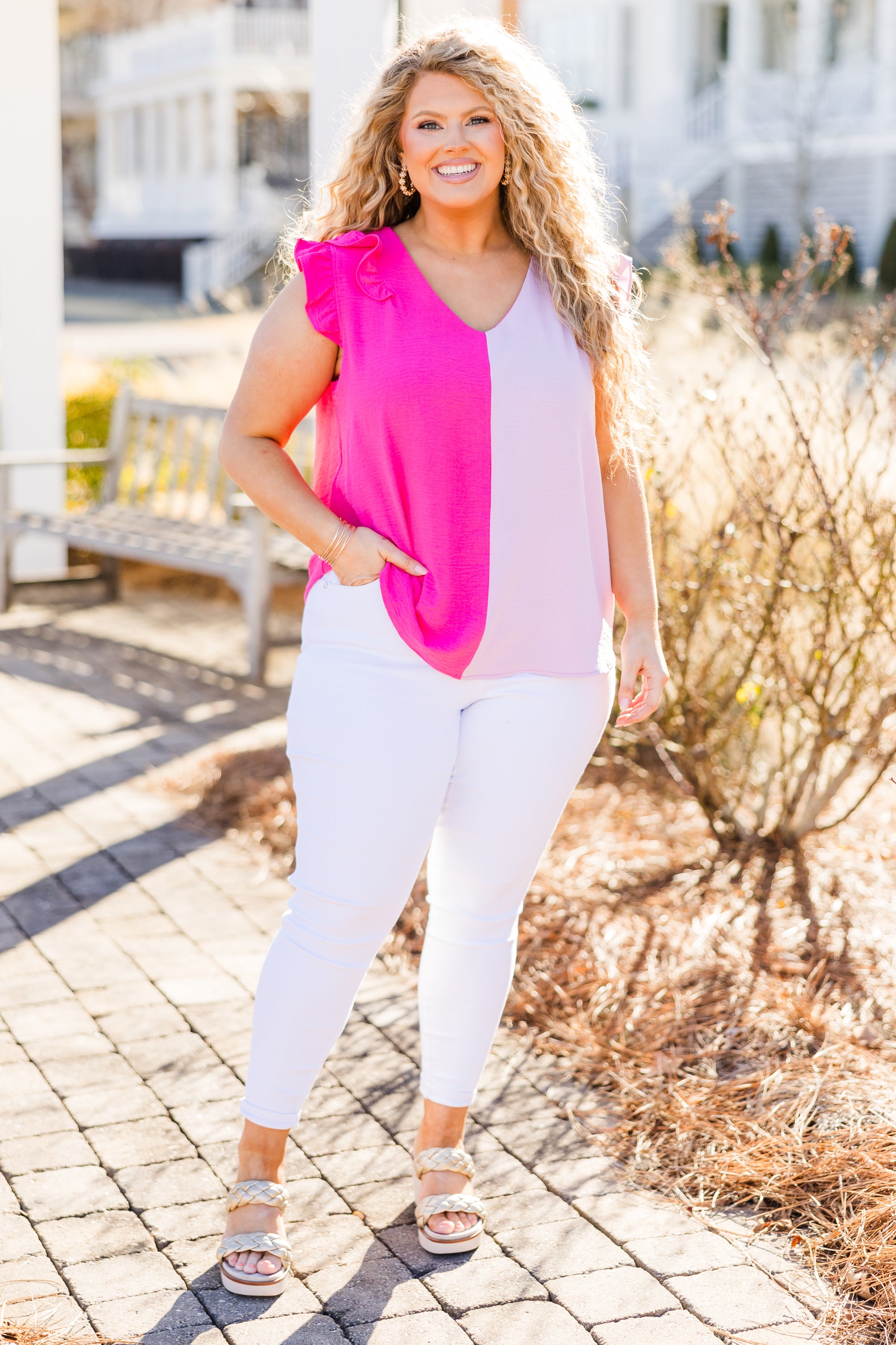 Half Of My Love Top. Pink