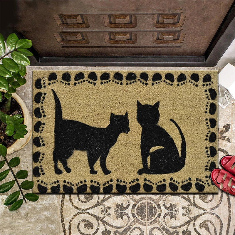 Retro Animal Letter Flower Polyester Carpet Bathing