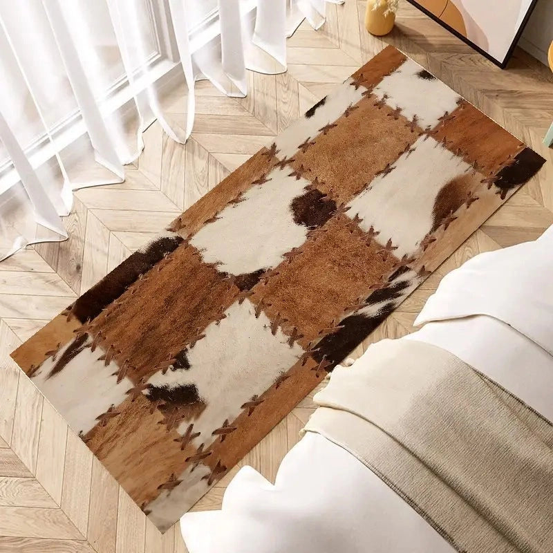 Casual Retro Color Block Imitation Cashmere Carpet Bathing