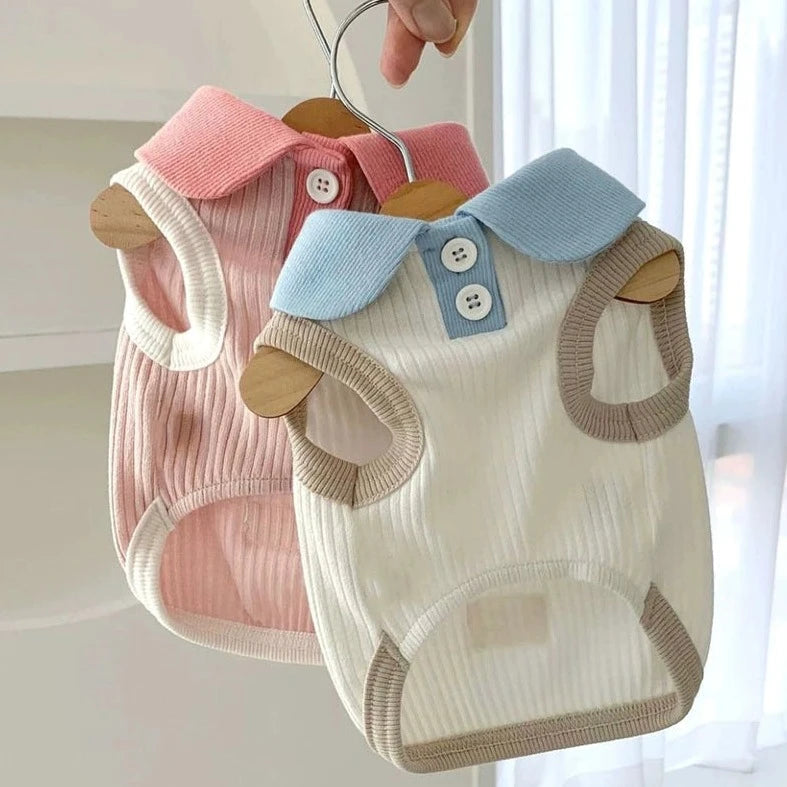 Breathable Contrast Color Collar Dog Cat Vest
