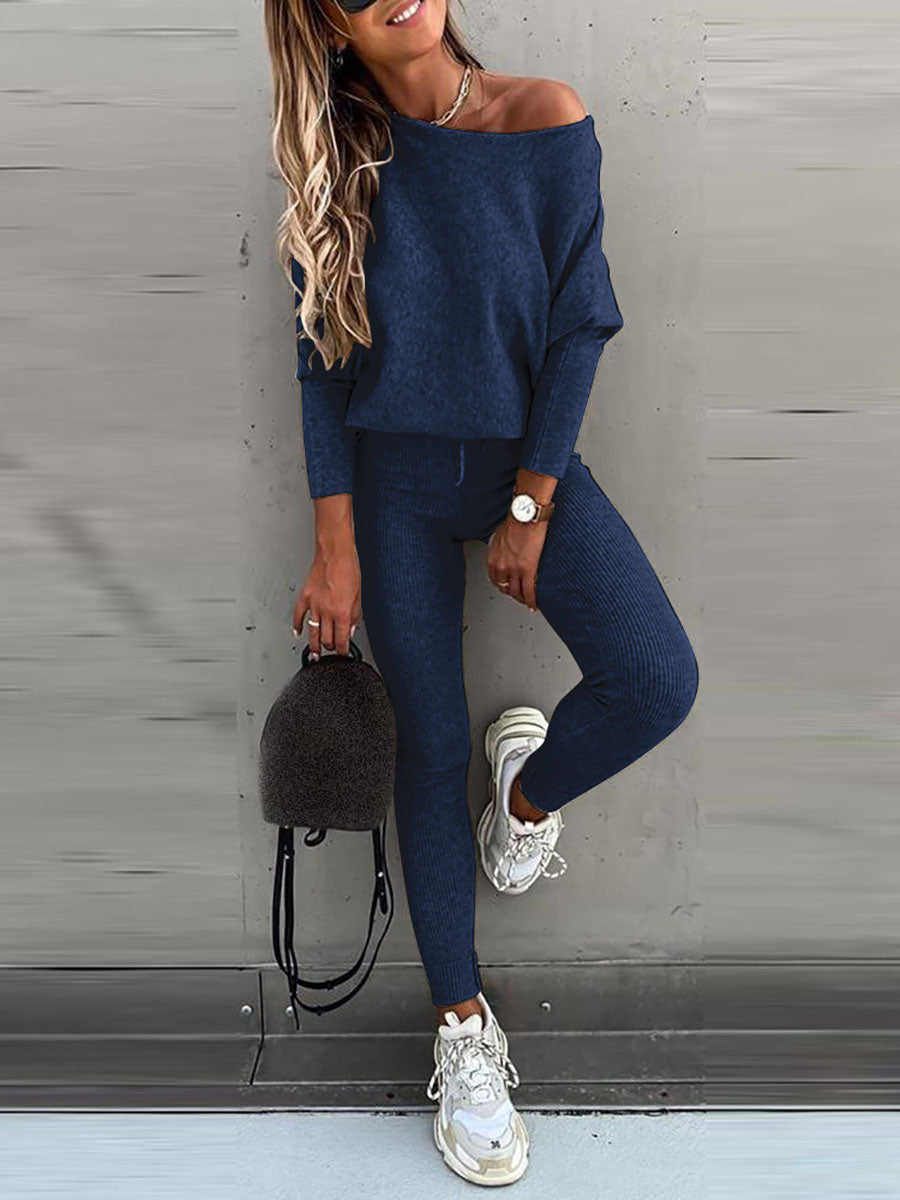 Solid Color Casual Lace-Up Slouchy Suit(7 color)