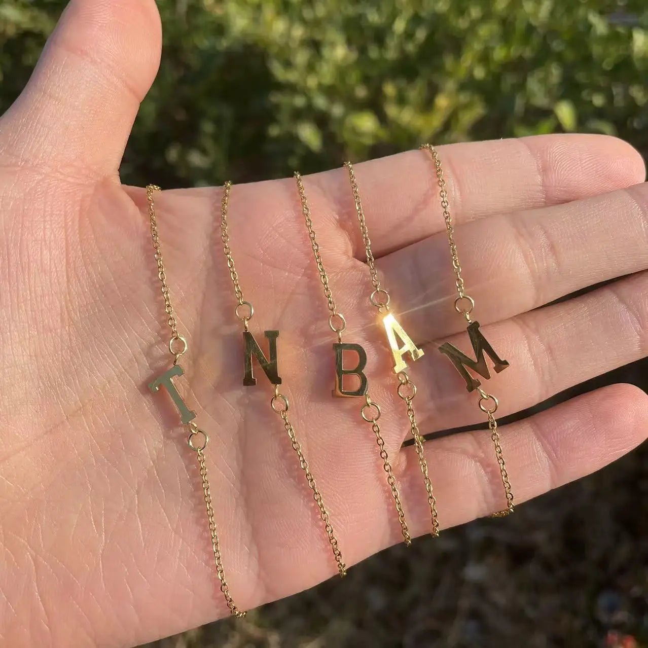 Dainty Feminine Letter Initial Chain Bracelet