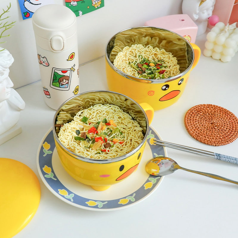 ChefGenius Kawaii Ramen Bowl with Lid