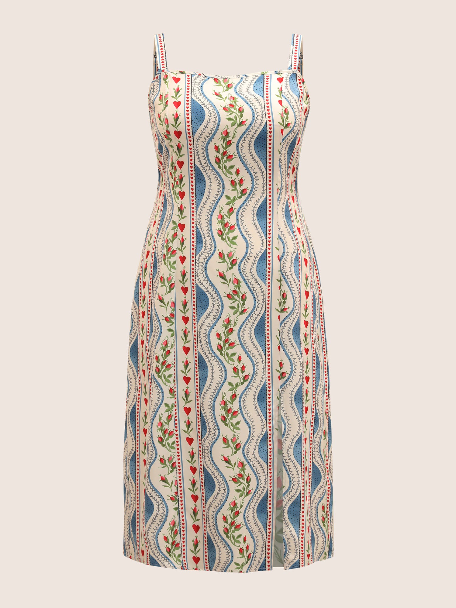 Boho Print Split Front Cami Dress