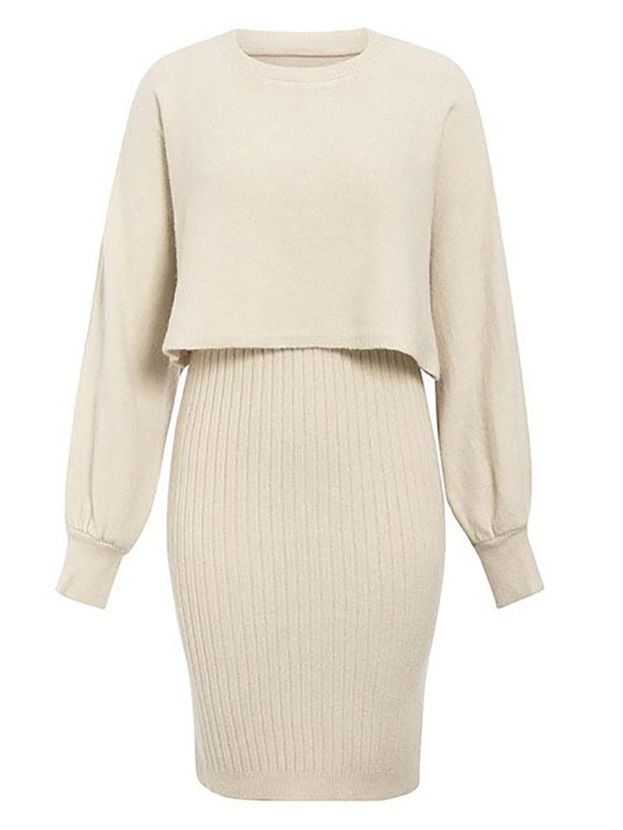 Full Of Surprises Ribbed Knit Midi Dress