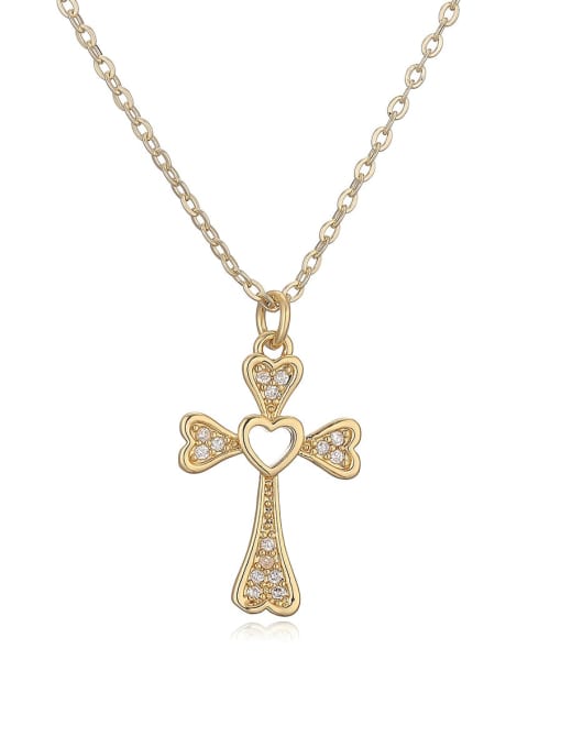 Cubic Zirconia Cross Pendant & Chain