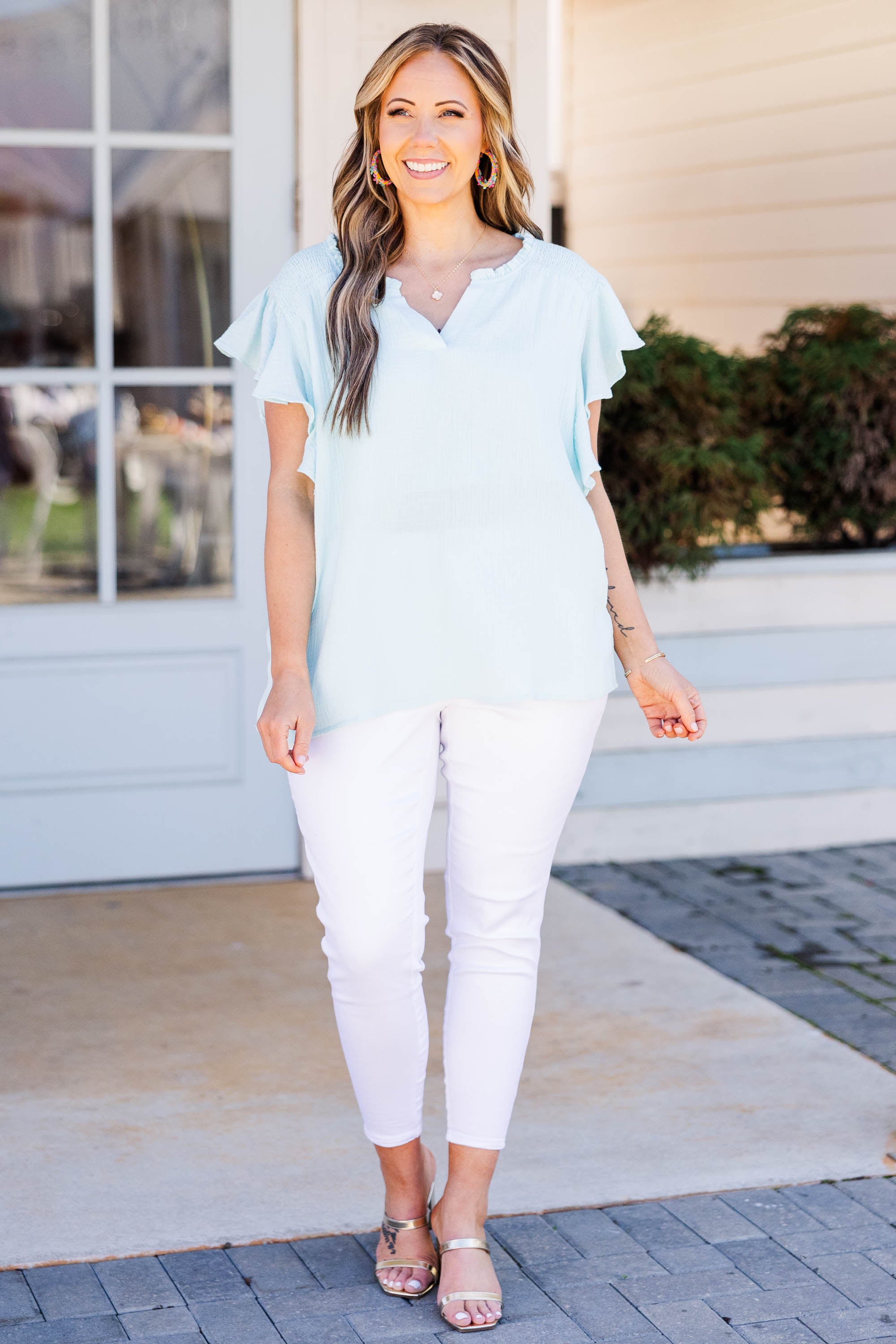 Living My Truth Top. Sky Blue