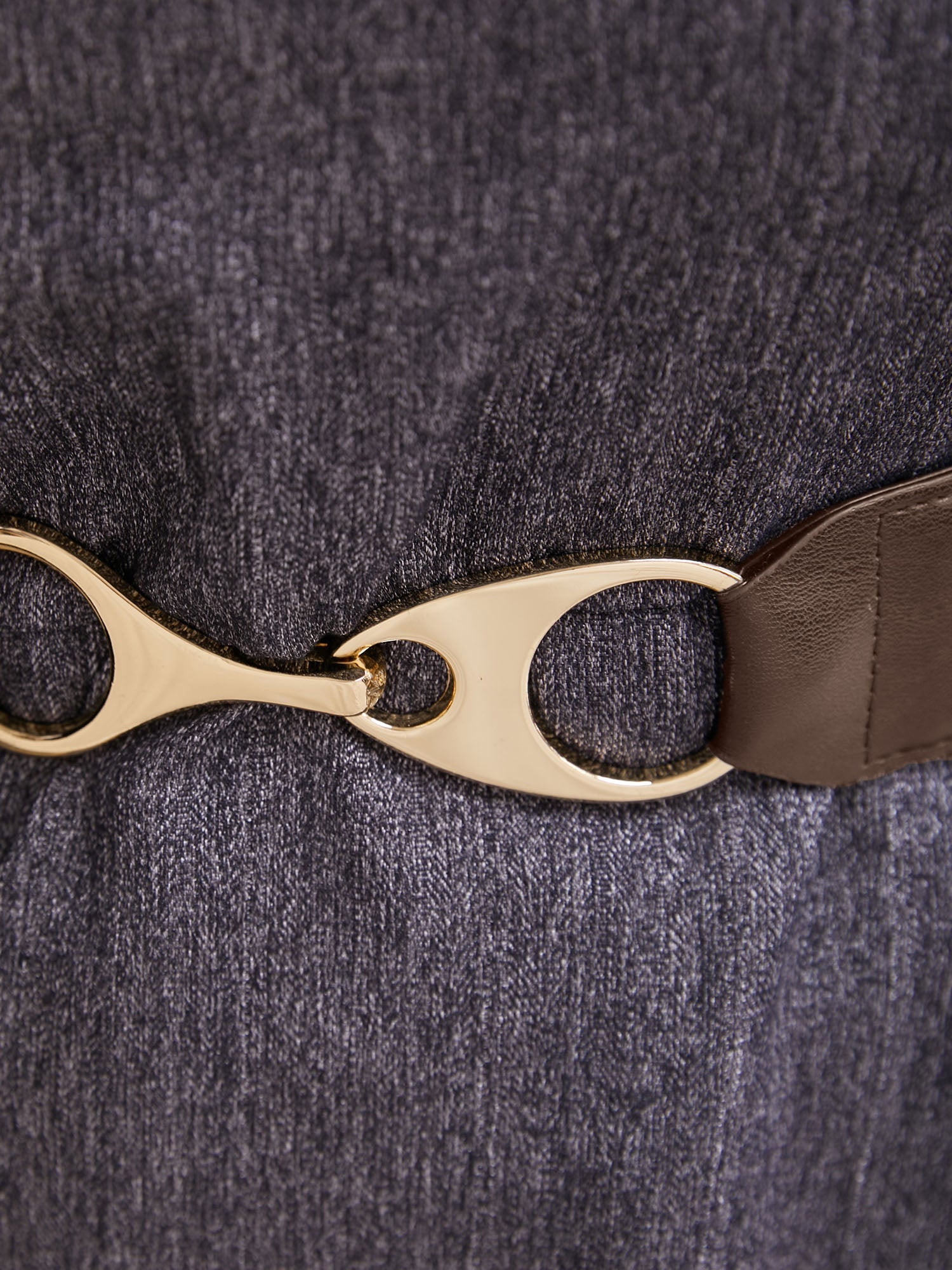 Molded Buckle Leather Thick Waist Belt