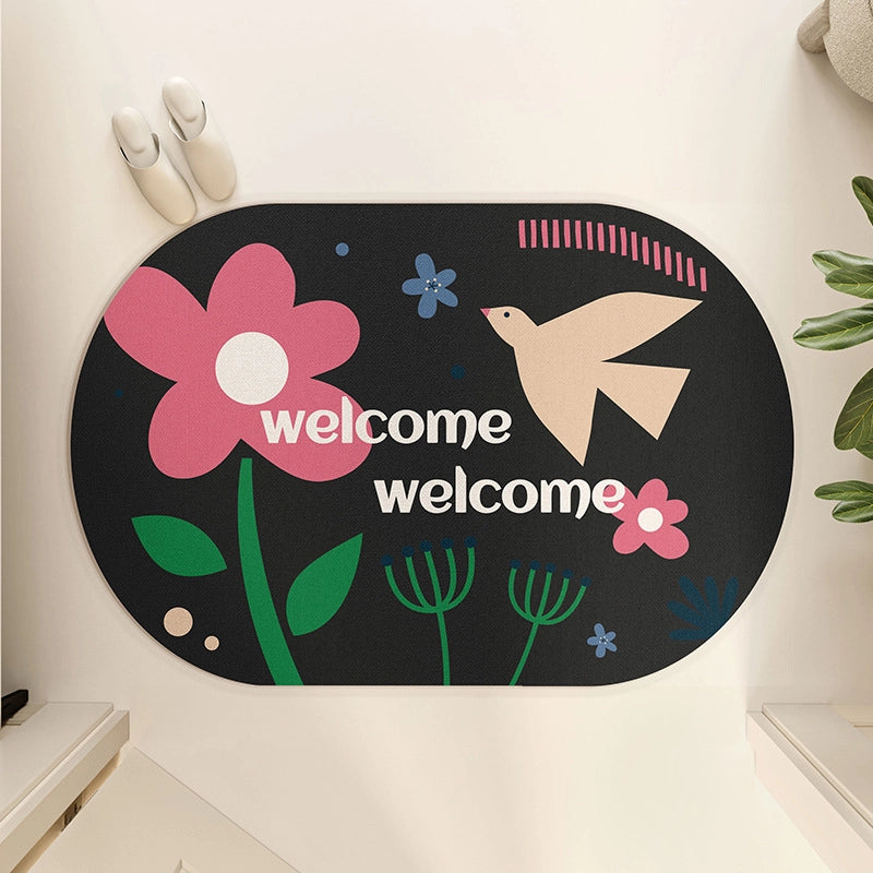 Cute Cartoon Puppy Diatom Mud Mat Bathroom Absorbent Non-slip Toilet Door Quick-drying Foot Mat Bathroom Carpet