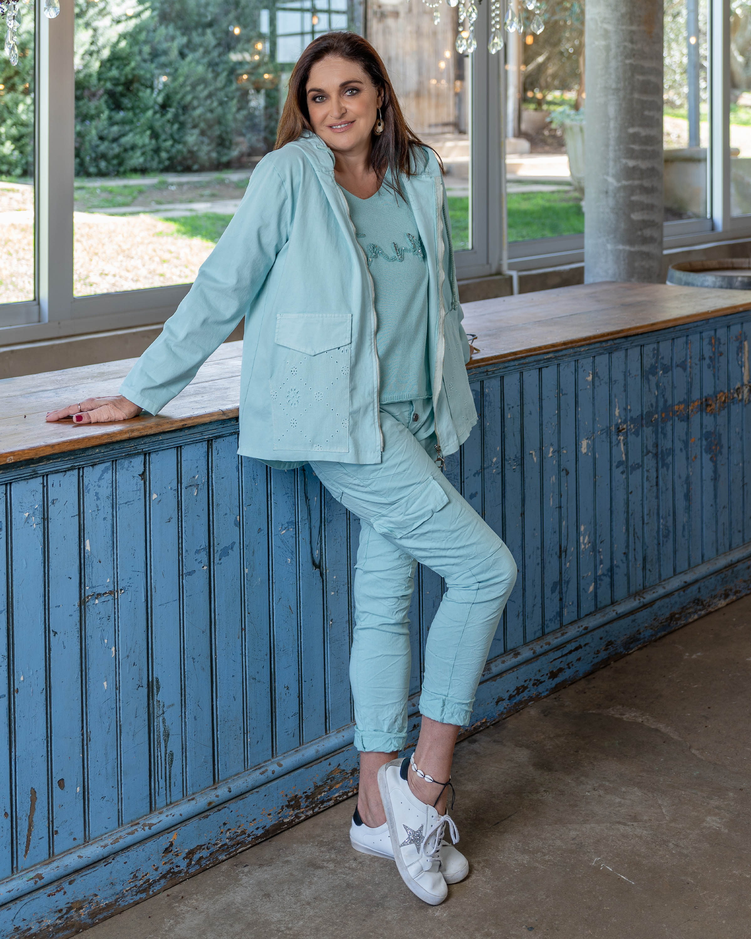 Serenity Anglaise Jacket | Aqua