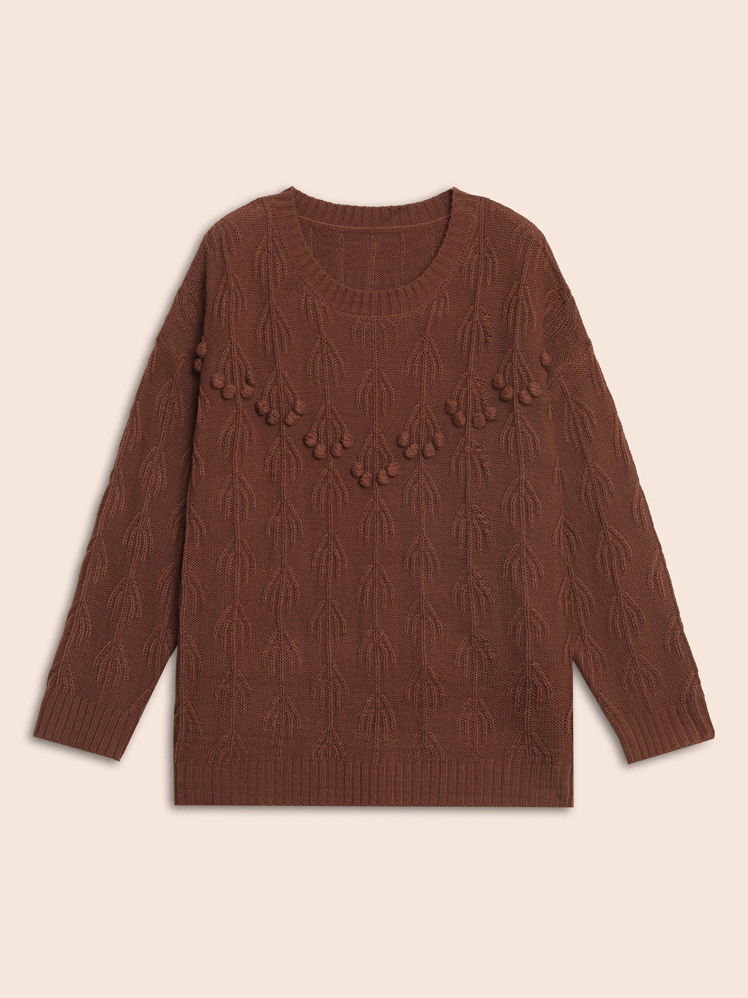 Crochet Floral Drop Shoulder Sleeve Pullover