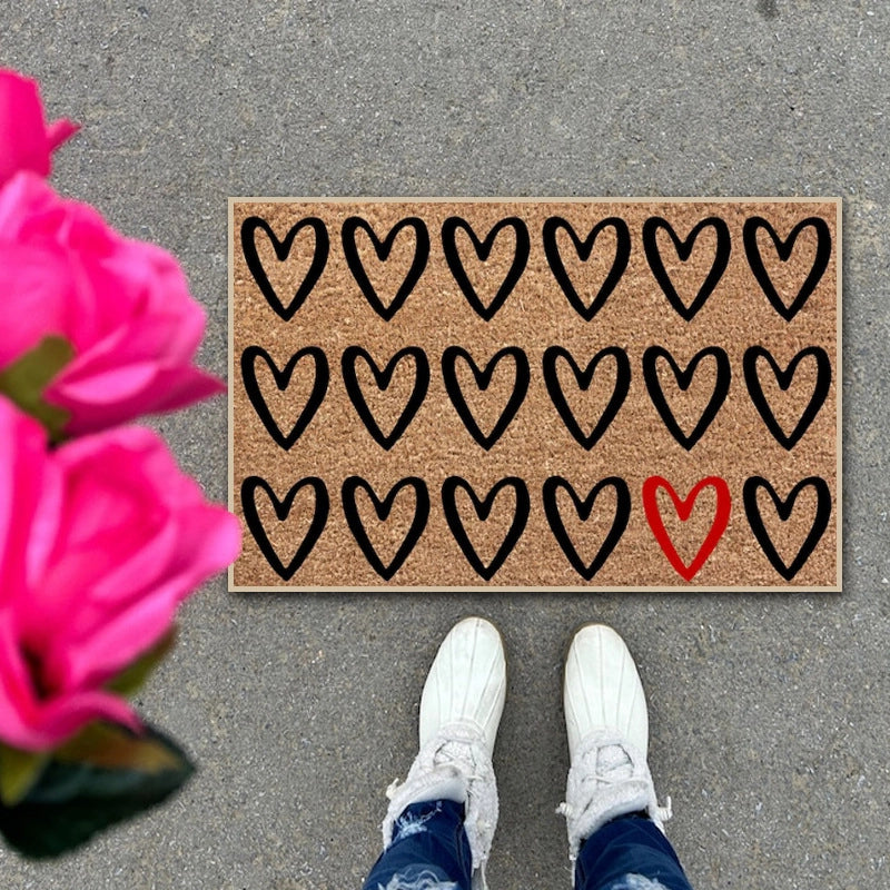 Valentine'S Day Casual Letter Heart Shape Polyester Carpet Bathing