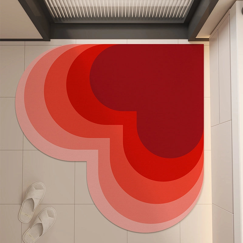 Casual Elegant Heart Shape Diatom Ooze Floor Mat Bathing