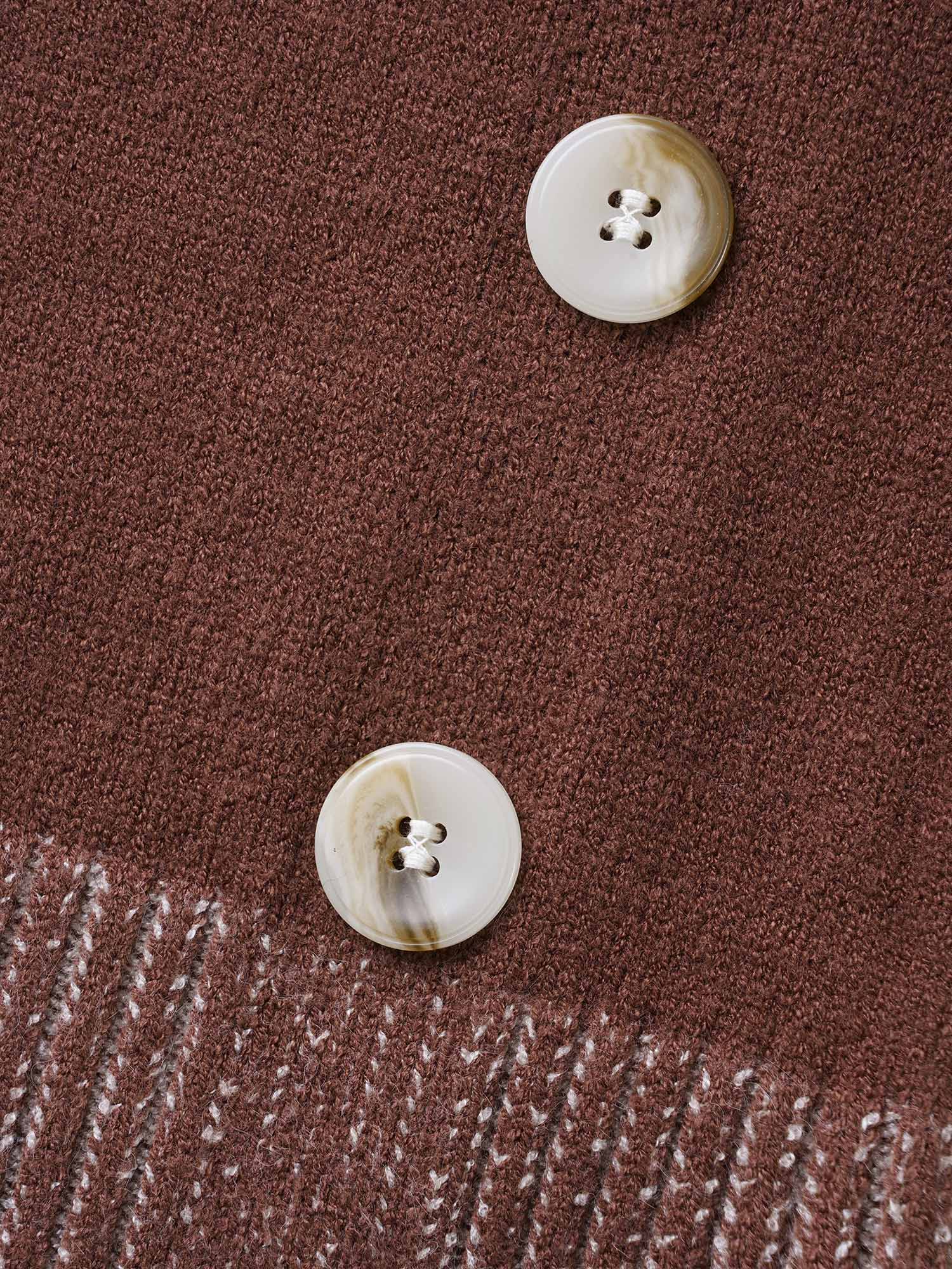 Overlap Collar Contrast Button Detail Pullover