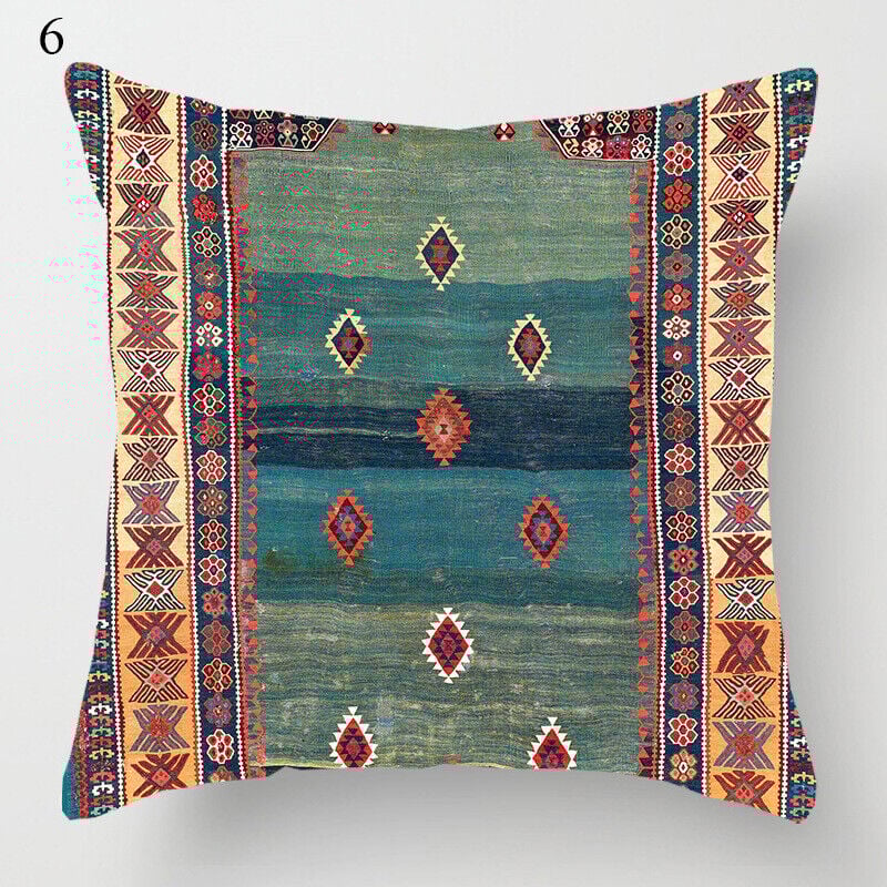 Ethnic Boho Mandala Print Linen Throw Pillow Case Sofa Cushion Cover Home Decor！
