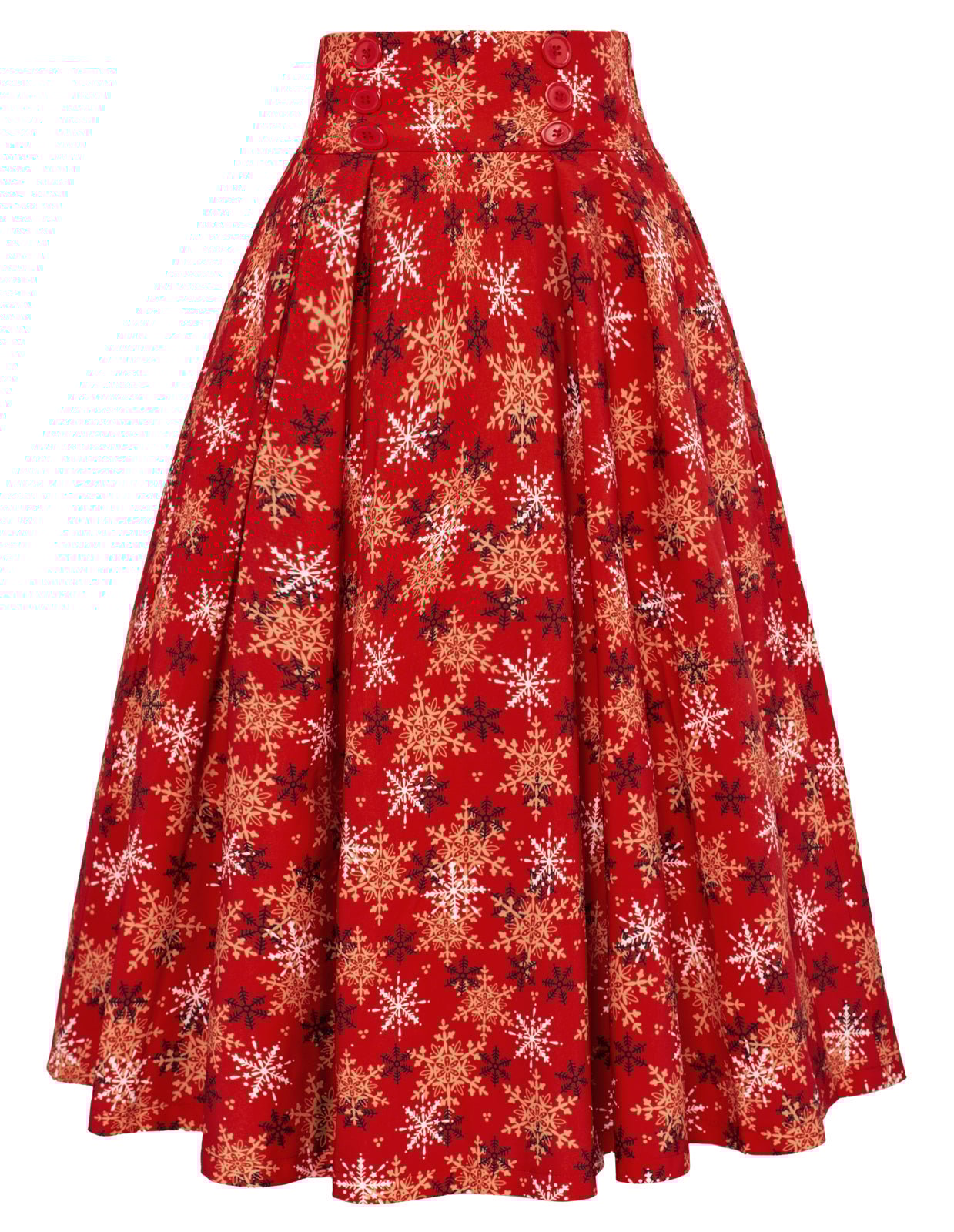 High Waist Snowflake Pattern Bow Decorate A-Line Skirt