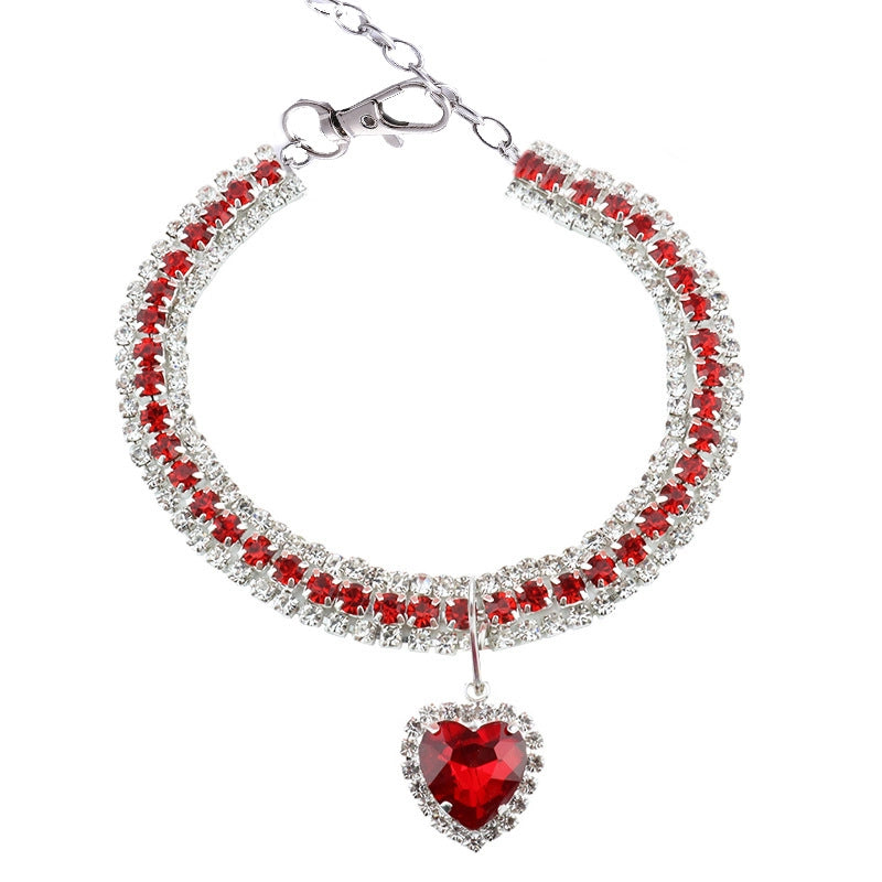 Princess Shiny Metal Geometric Rhinestone Pet Collar