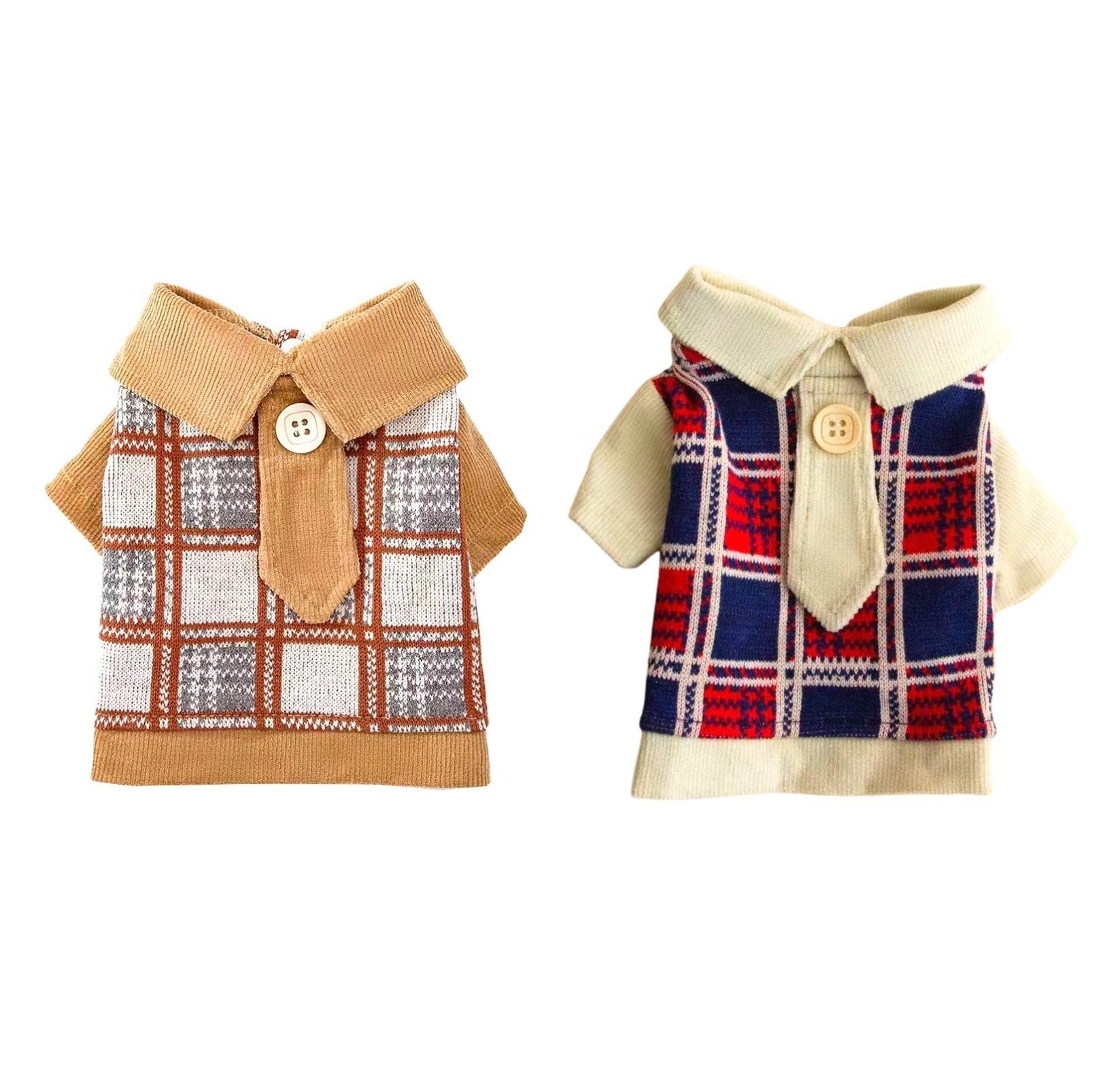 College-Style Knitted Polo Pet Shirt