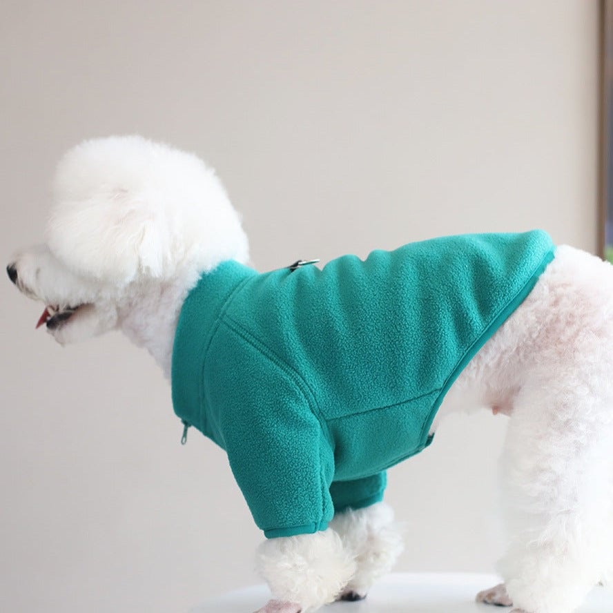 Two-Legged Fleece Solid Color Jacket Coat