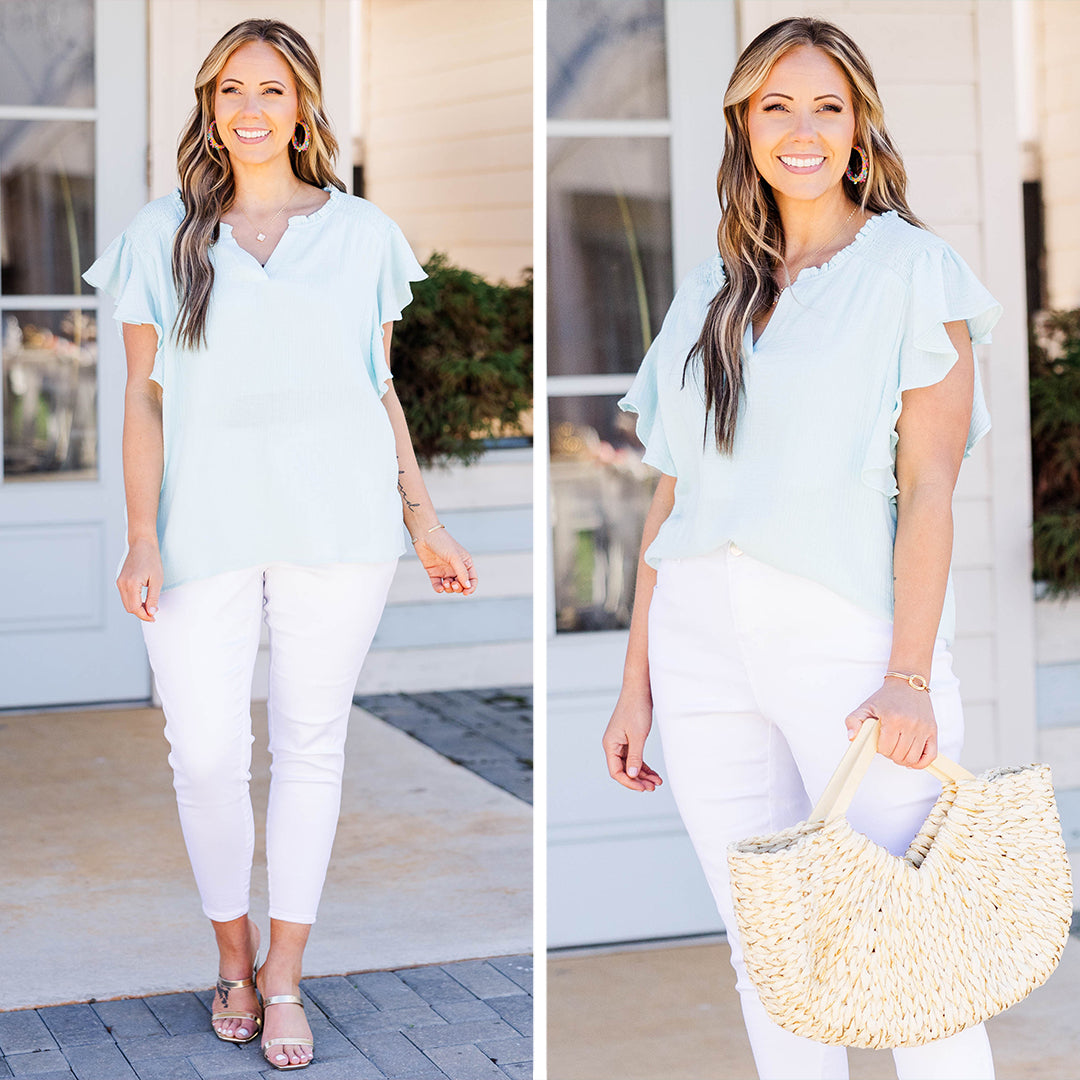 Living My Truth Top. Sky Blue