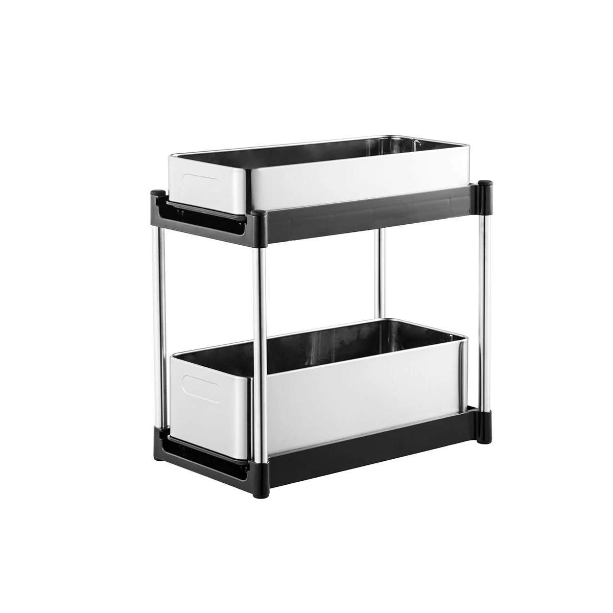 household under sink cabinet double tier stainless steel organizer pull out multifunction kitchen organizer rack