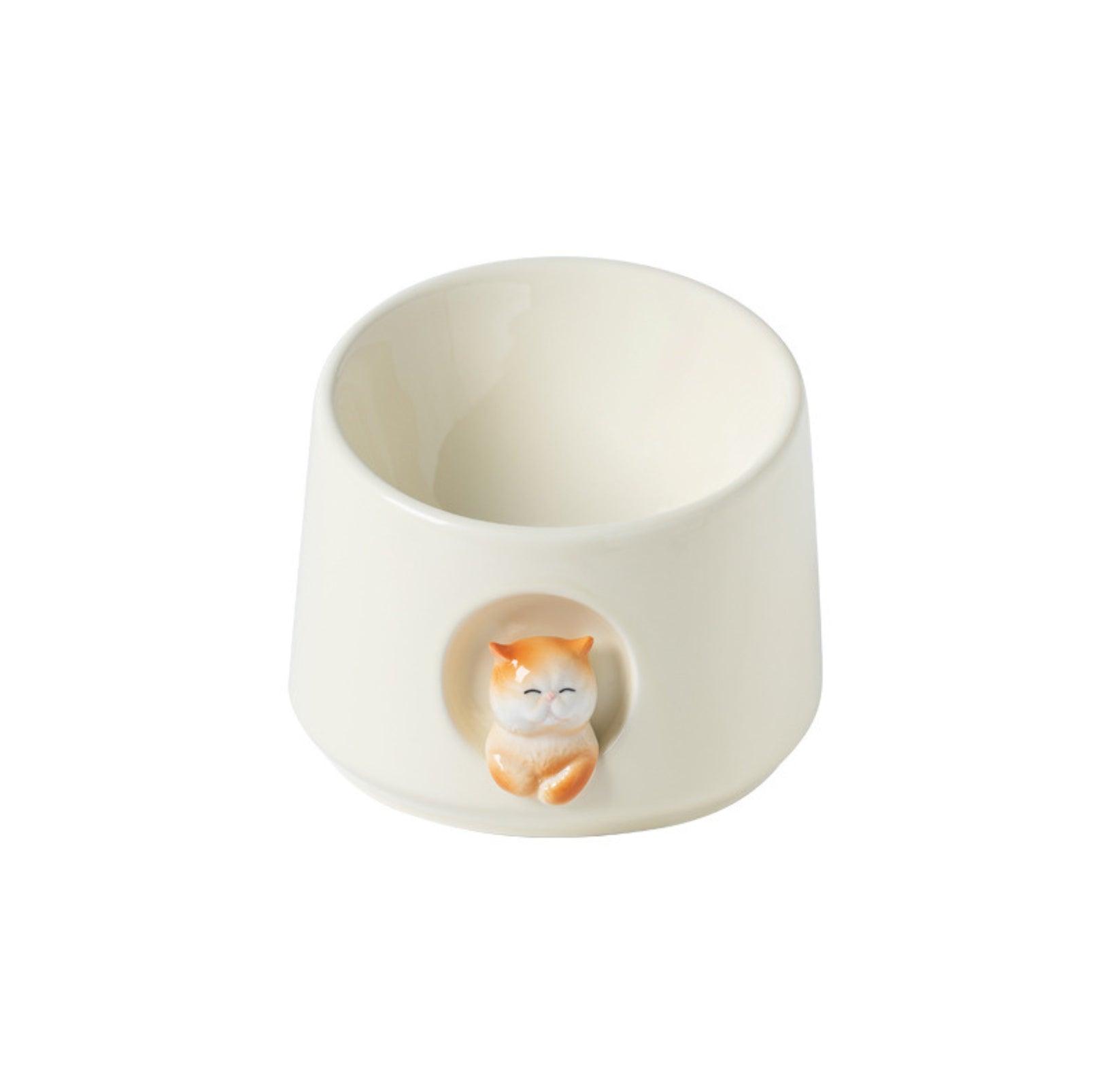 Adorable 3D Ceramic Cat Bowls Small Dog Bowls