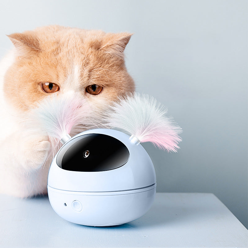 TwirlBeam Rotating Laser & Feather Cat Toy