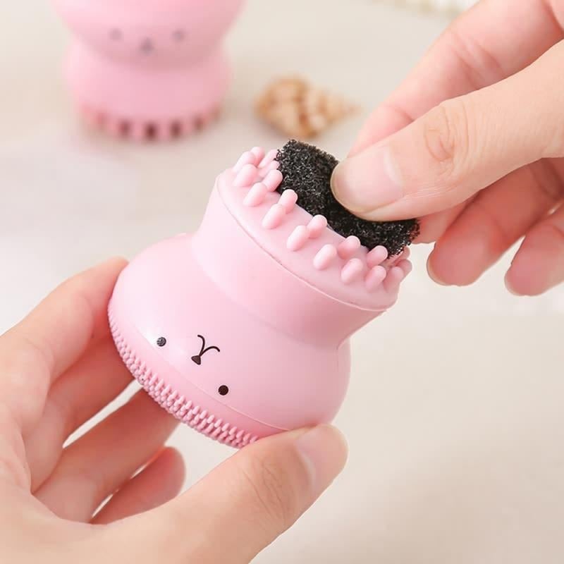 Silicone Design Octopus Shape Facial Sponge Cleansing Brush. Face Pore Cleaner. Acne & Oil Removal
