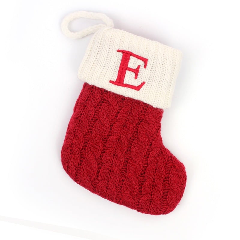 Christmas Red Socks Alphabet Knitting Christmas-Tree Pendant