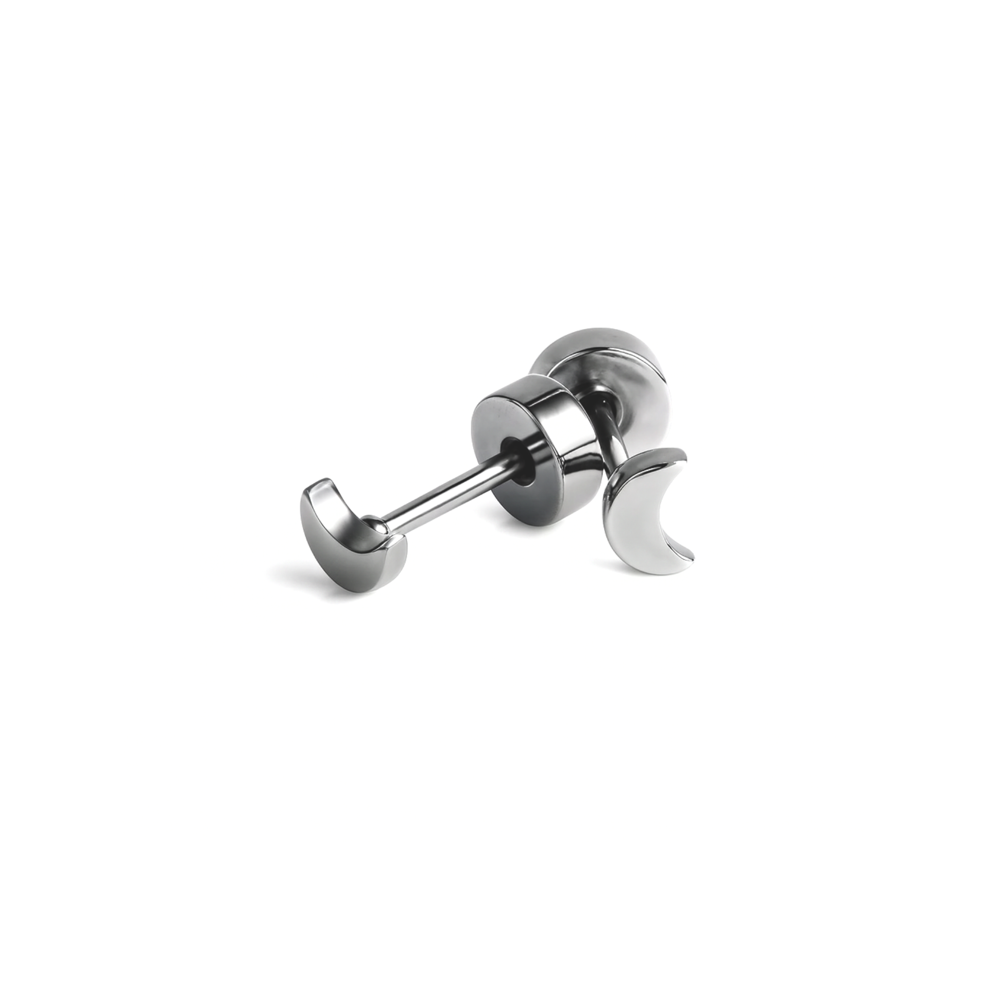 Tiny moon studs - Silver