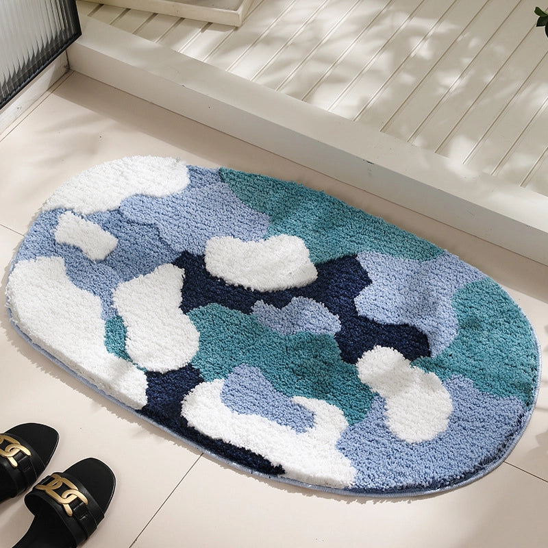 Casual Elegant Floral Flocking Polyester Carpet Bathing