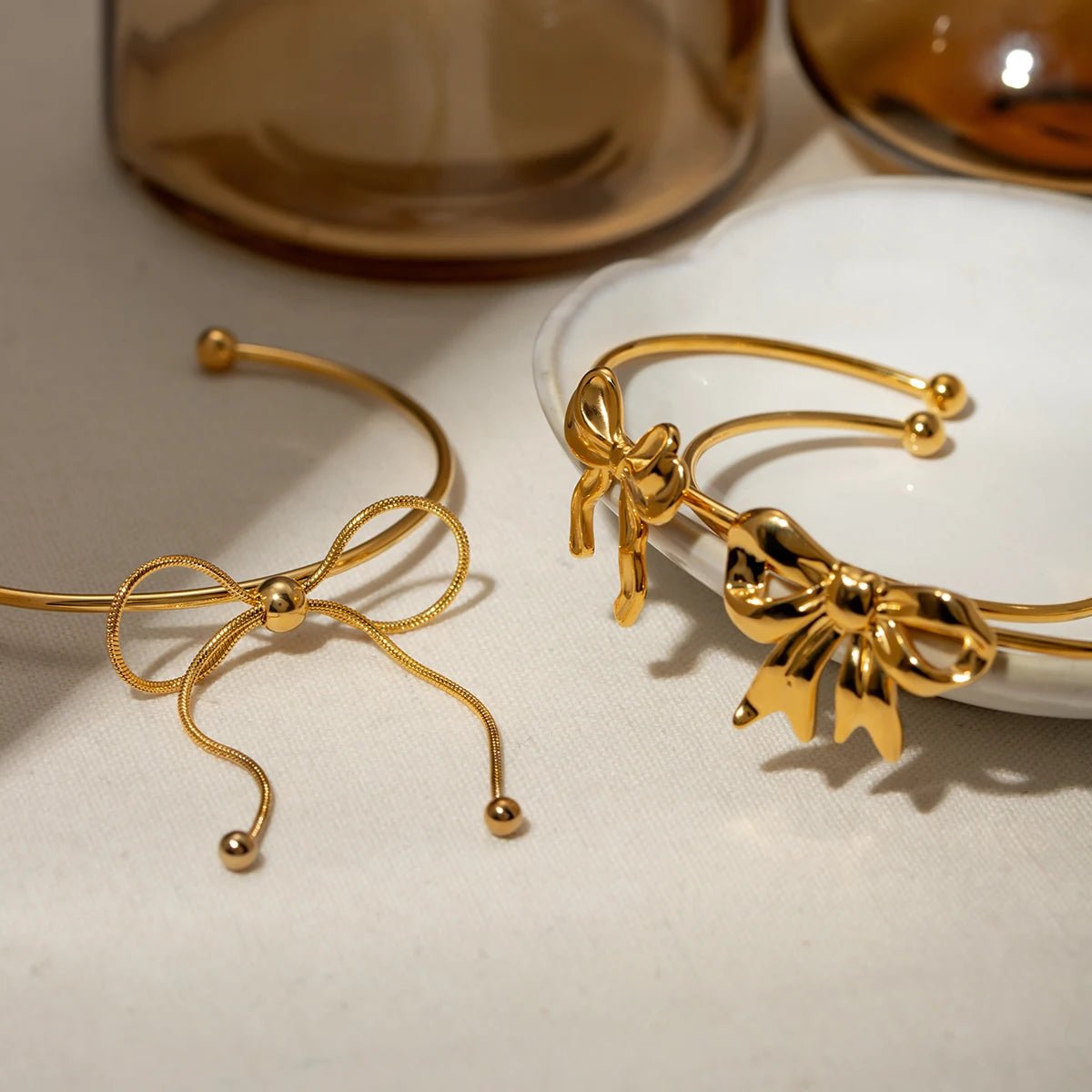 Feminine Bow Cuff Bracelets
