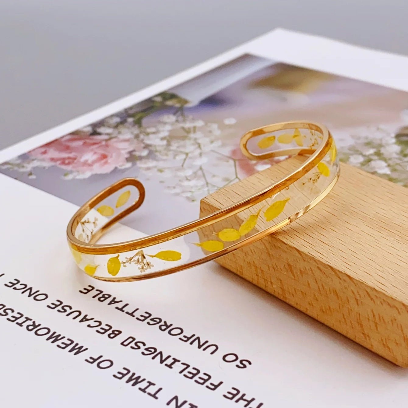 Transparent Floral Feminine Bangle Bracelets