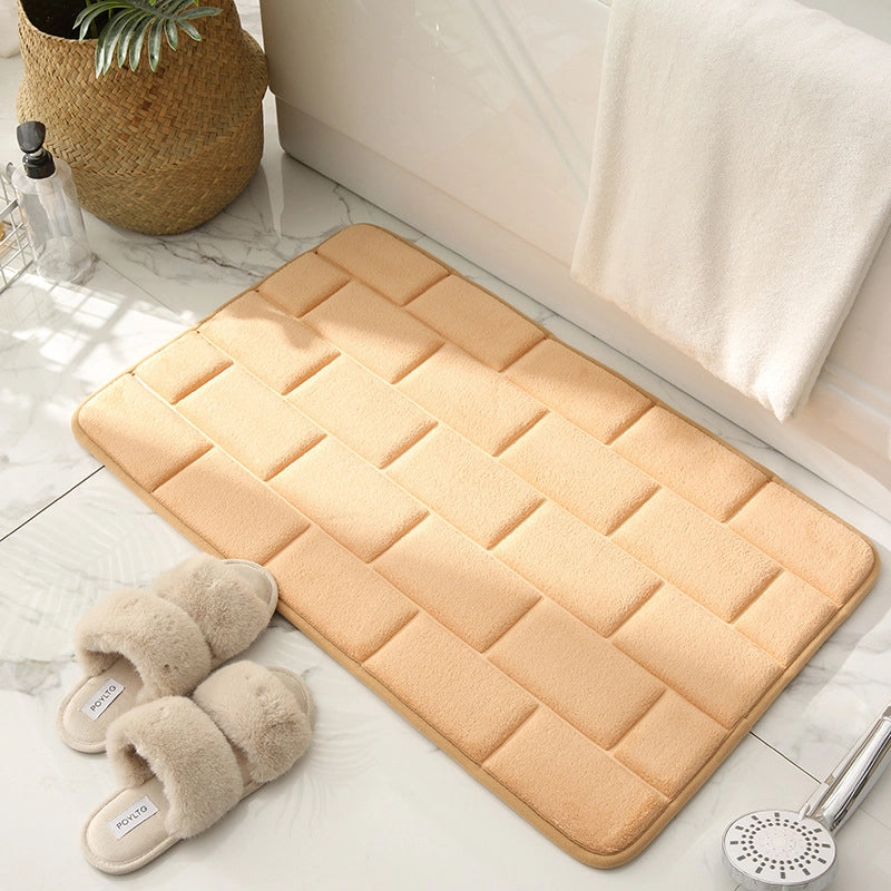 Memory Sponge Door Mat Bedroom Foot Mat Kitchen Mat Bathroom Water Absorbent Quick-drying Carpet Bathroom Non-slip Floor Mat