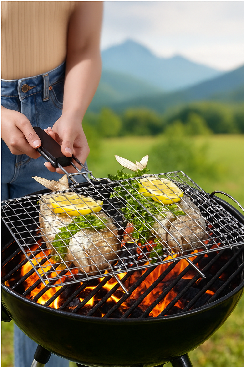 GrillMate™ Folding BBQ Basket