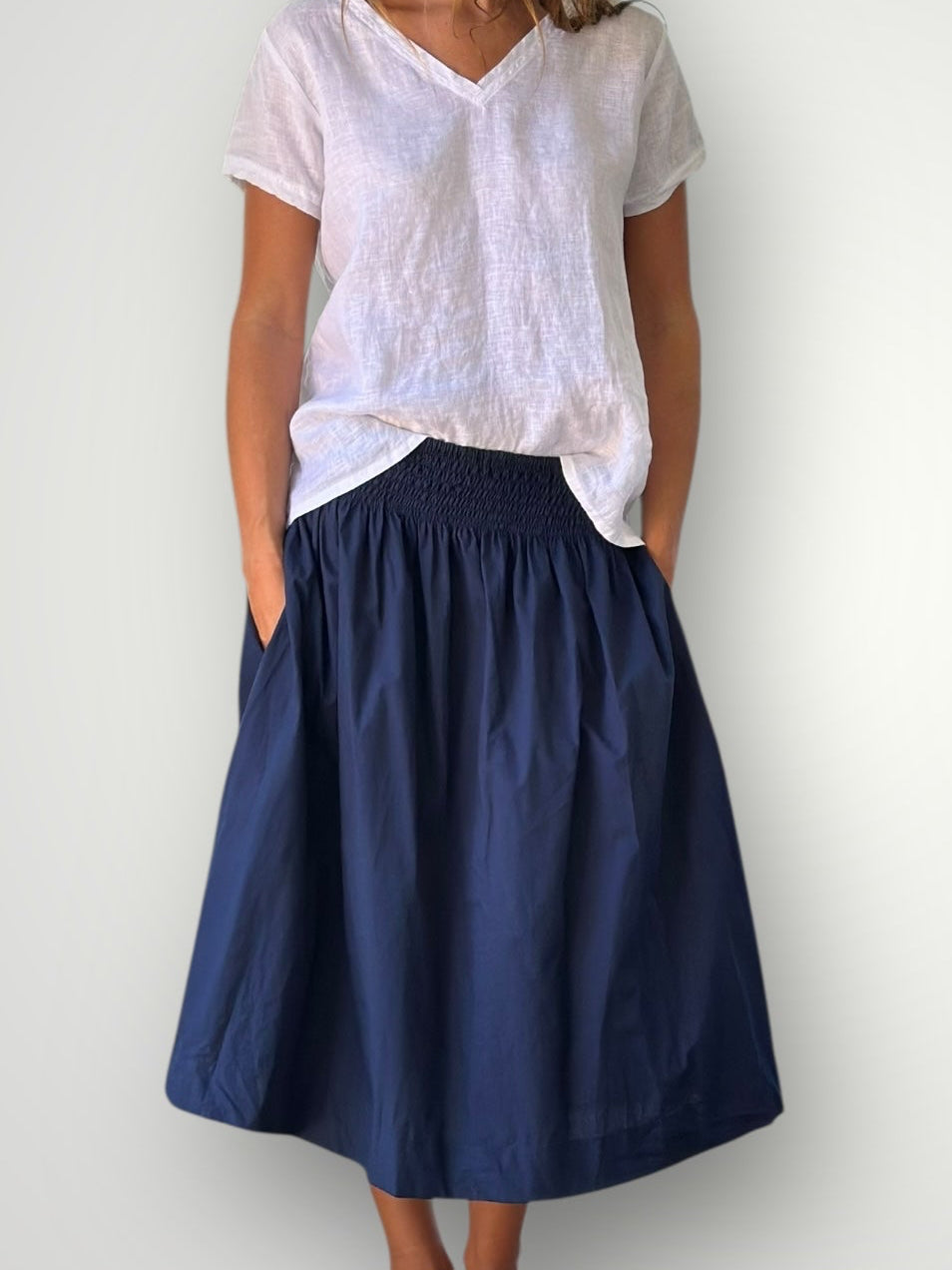 navy linen