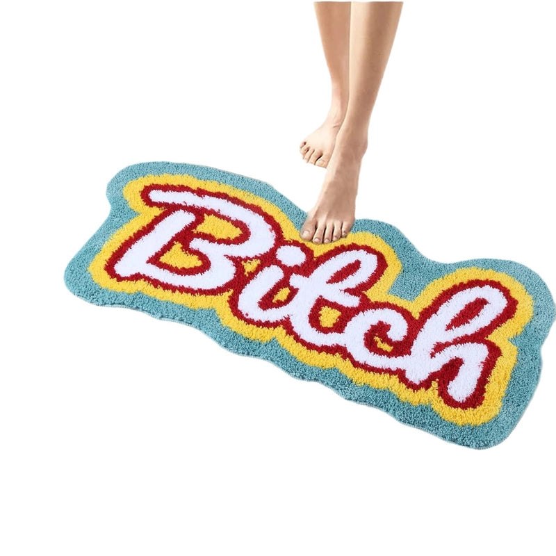 Casual Cute Letter Imitation Cashmere Carpet Bathing