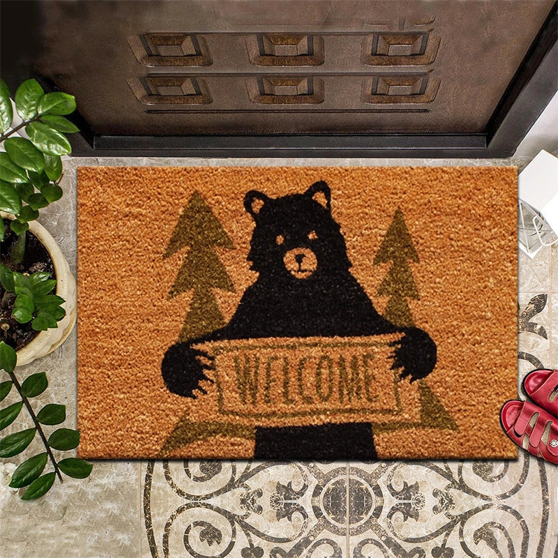 Retro Animal Letter Flower Polyester Carpet Bathing