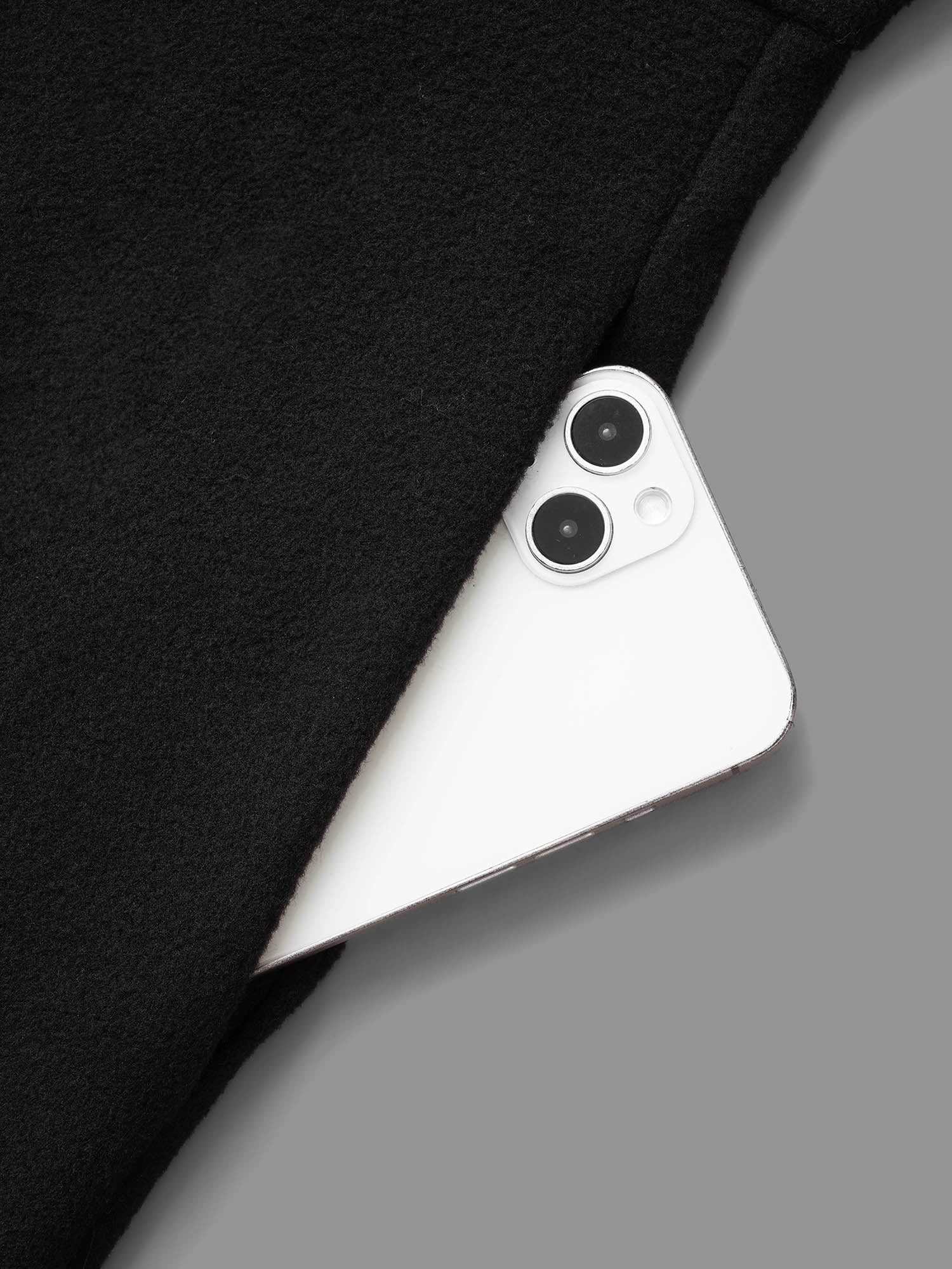 Curved Hem Zipper Placket Pockets Coat