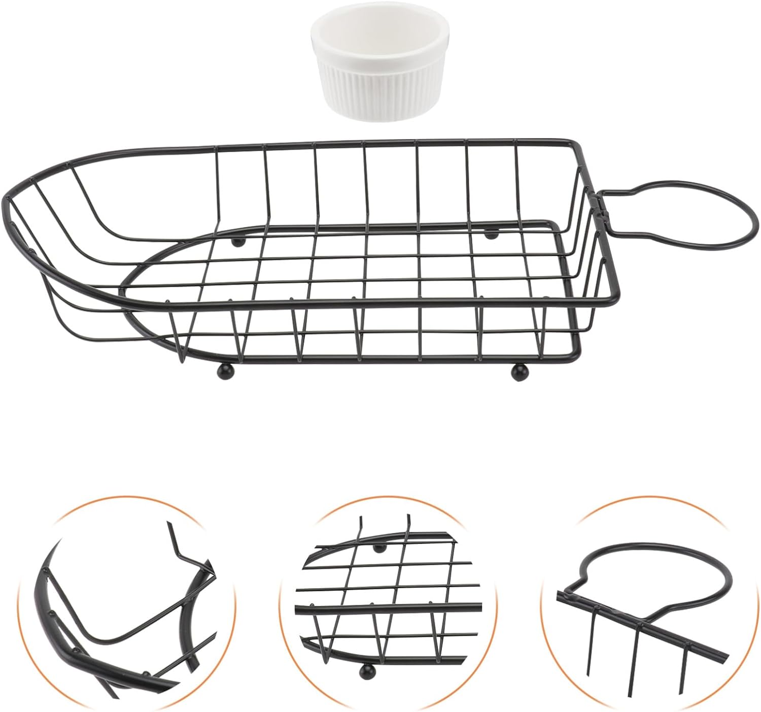 Boat Snack Basket French Fries Basket. Metal Wire Food Organizer For Home Restaurant