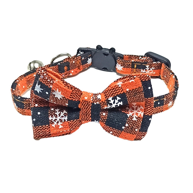 British Style Cotton Polyester Christmas Lattice Pet Collar