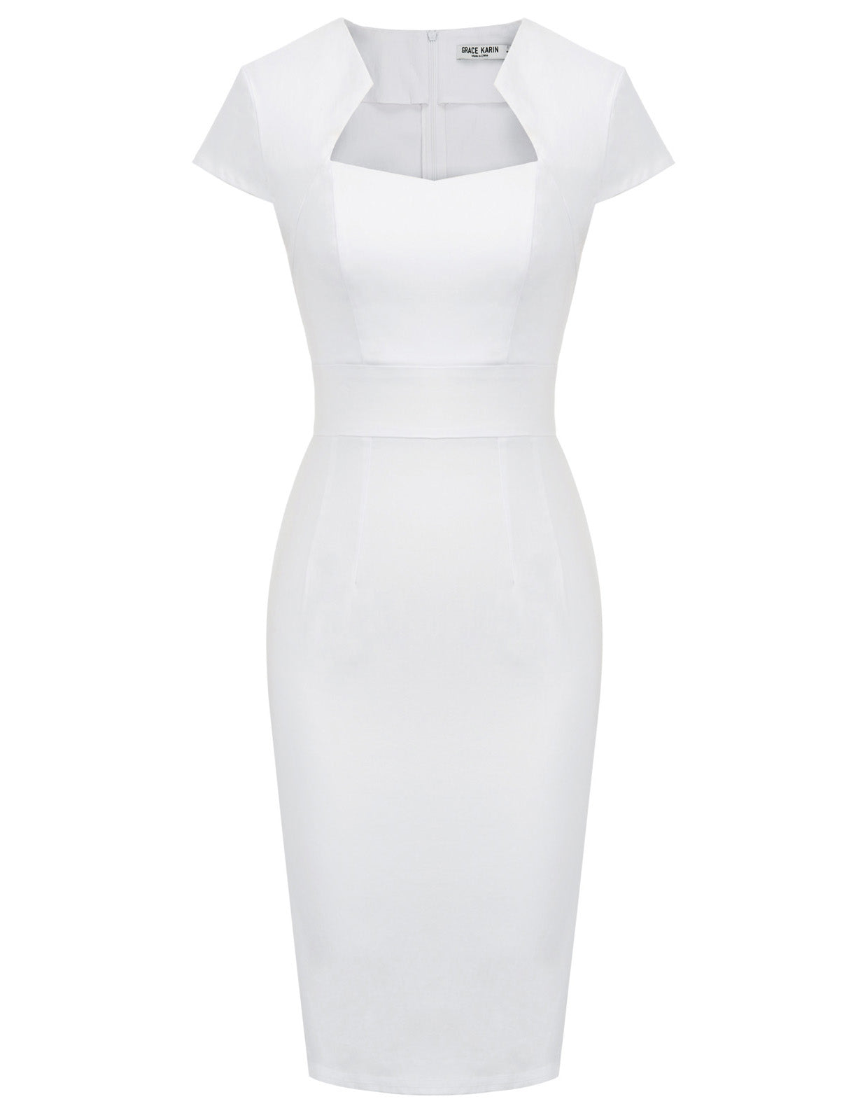 Vintage Cap Sleeve High Stretchy Hips-Wrapped Bodycon Pencil Dress