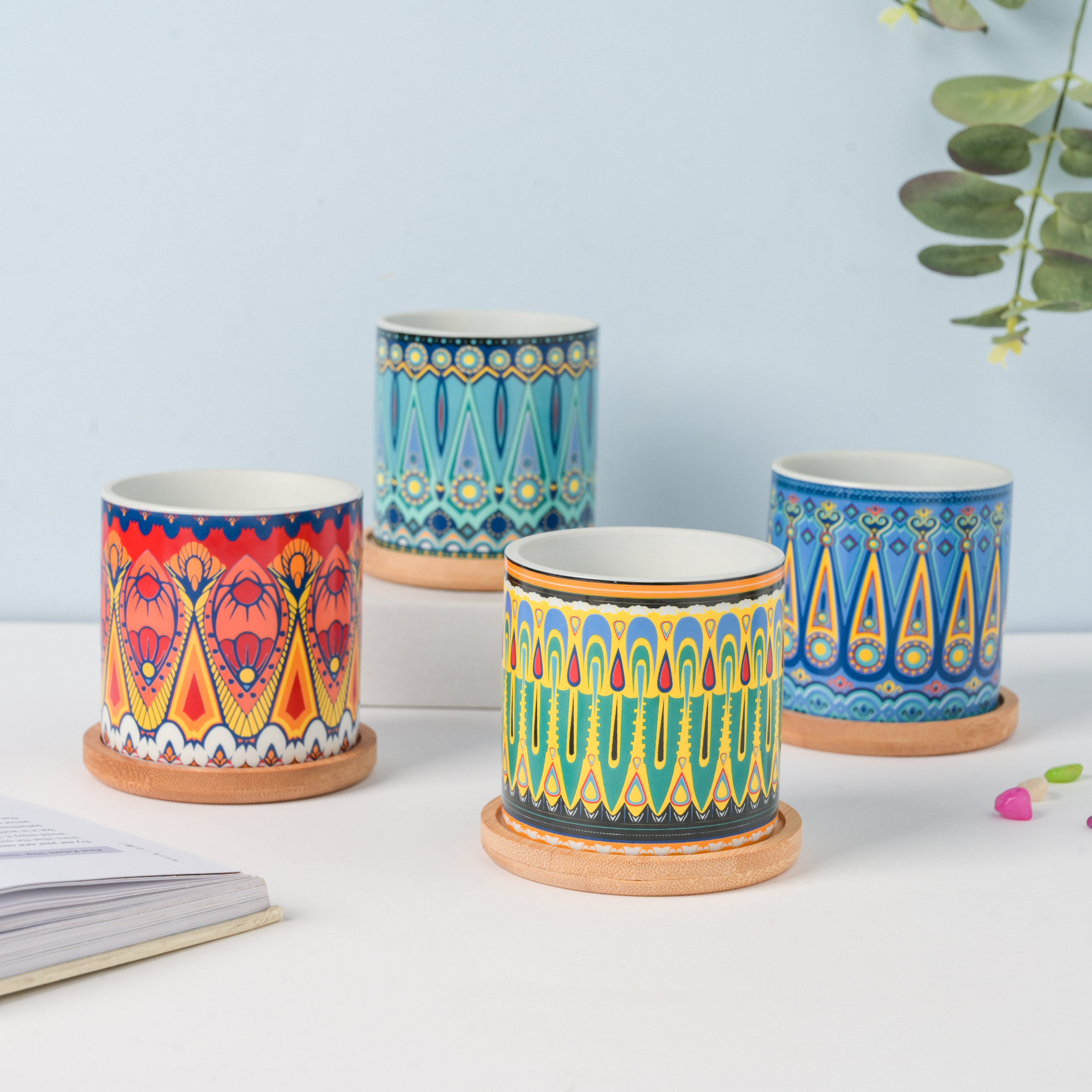 Beaming Red Planter With Coaster